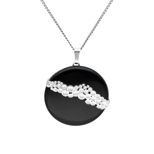 Wisior srebrny z onyksem okrągły