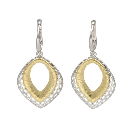 Kolczyki ażurowe srebro pozłacane