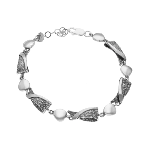 Bransoletka marszczona srebro oksydowane