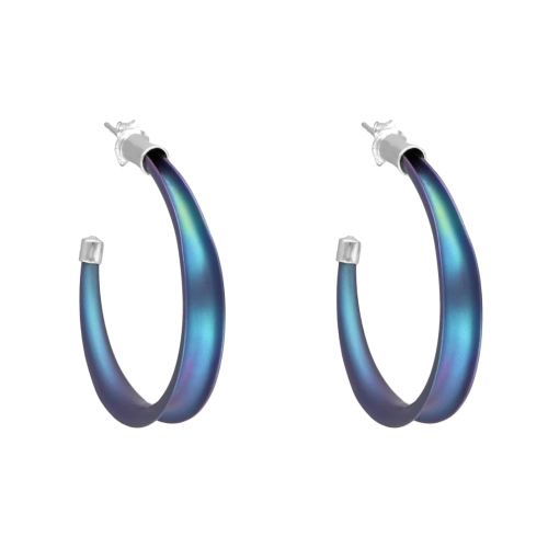 Kolczyki turkusowe koła tytan srebro