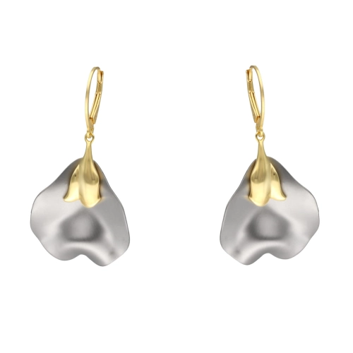 Kolczyki kwiaty srebrny tytan srebro pozłacane