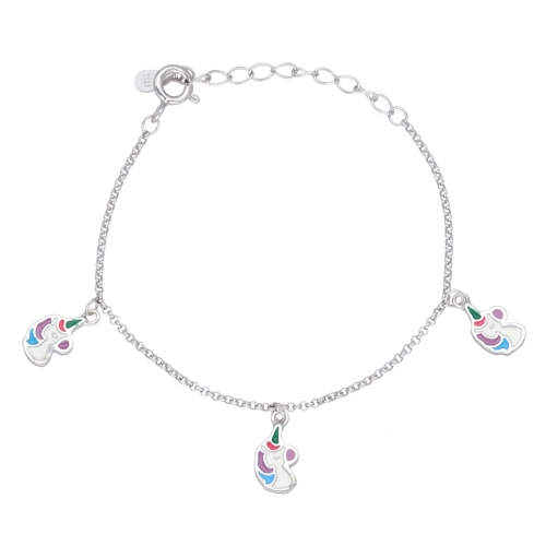 Bransoletka dla dzieci jednorożec srebro rodowane