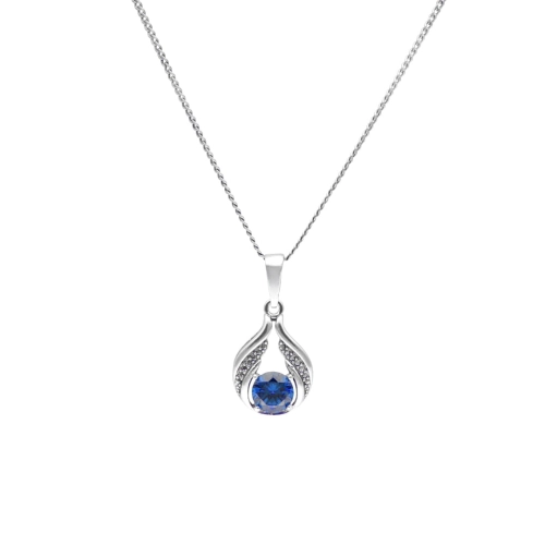 Wisior z szafirową cyrkonią srebro