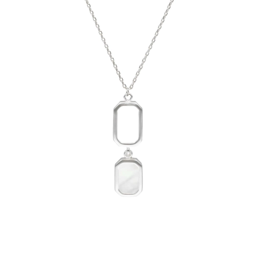 Naszyjnik krawatka z masą perłową srebro