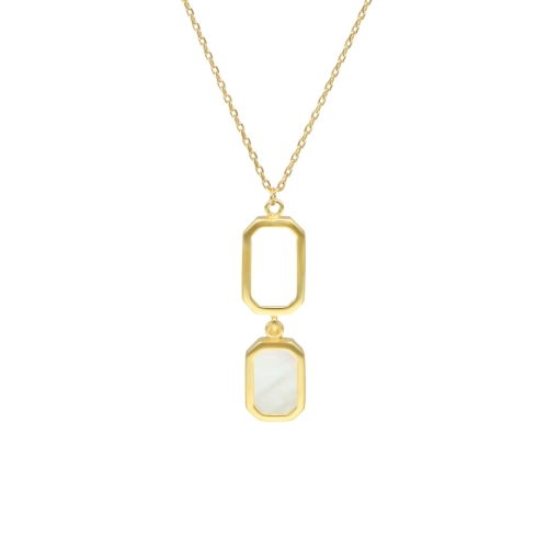 Naszyjnik krawatka z masą perłową srebro pozłacane