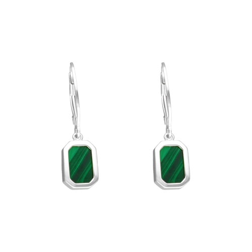 Kolczyki z malachitem srebro