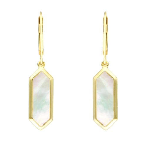 Kolczyki z masą perłową srebro pozłacane