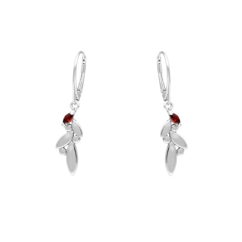 Kolczyki z burgundową cyrkonią srebro