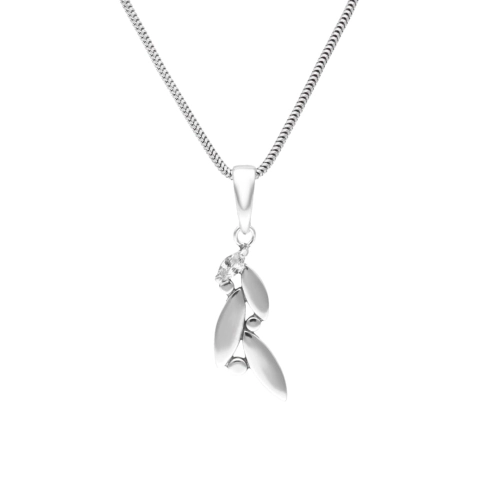 Wisior z białą cyrkonią srebro