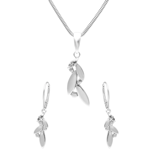 Komplet z białą cyrkonią srebro