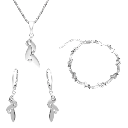 Komplet z białą cyrkonią srebro