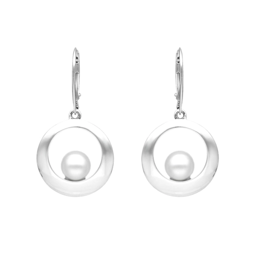 Kolczyki koła z perłą srebro