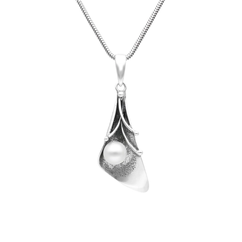 Wisior kalia z perłą srebro