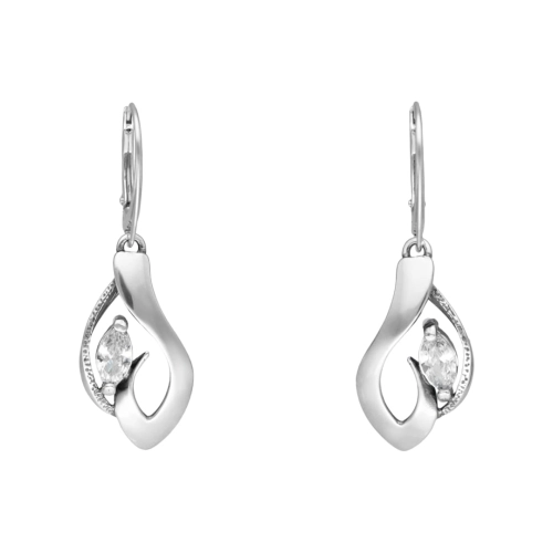 Kolczyki z białą cyrkonią srebro oksydowane