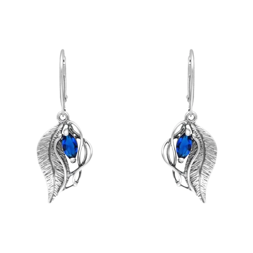 Kolczyki z szafirową cyrkonią srebro oksydowane