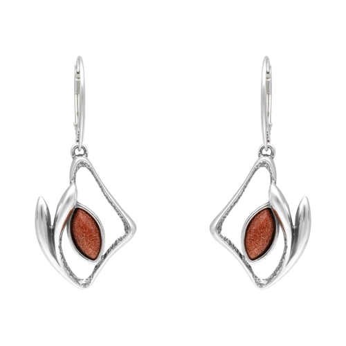 Kolczyki z piaskiem pustyni srebro oksydowane