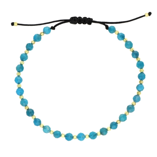 Bransoletka sznurkowa z apatytem pozłacana