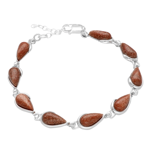 Bransoletka łezki z piaskiem pustyni srebro