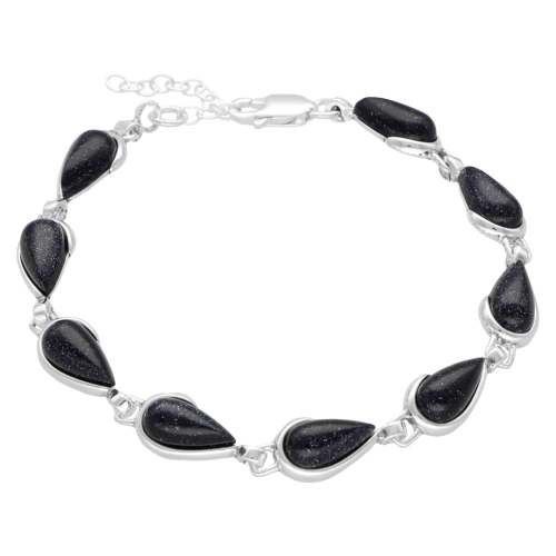 Bransoletka łezki z Nocą Kairu srebro