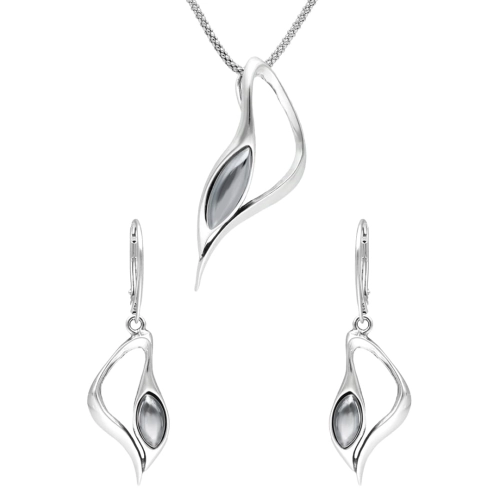 Komplet z hematytem srebro