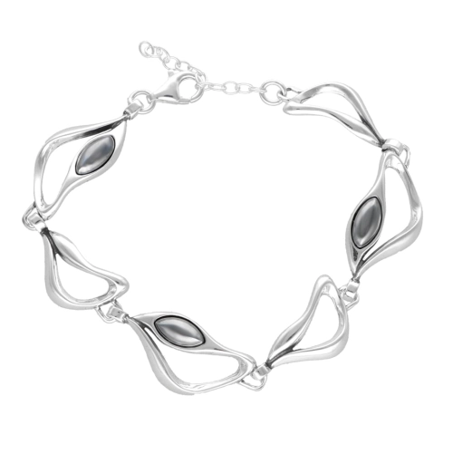 Bransoletka z hematytem srebro