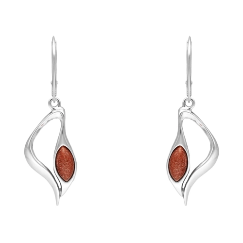 Kolczyki z piaskiem pustyni srebro