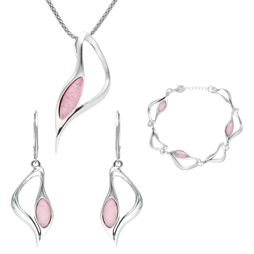 Komplet z kamieniem księżycowym srebro