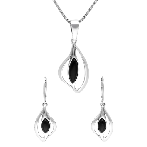 Komplet z onyksem srebro