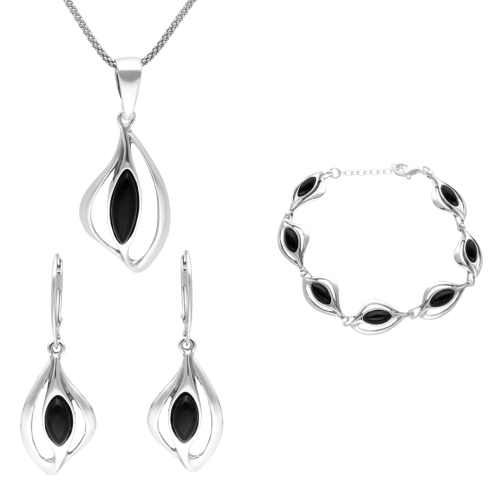 Komplet z onyksem srebro