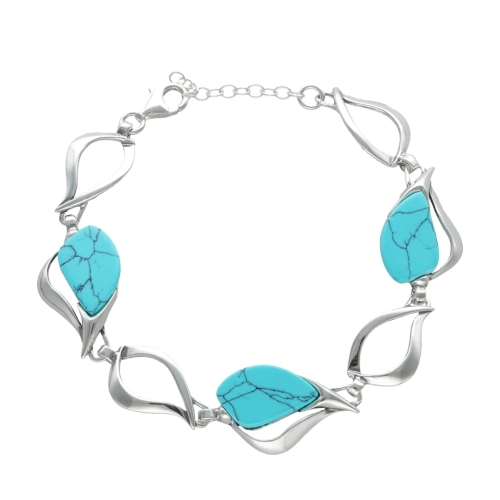 Bransoletka z turkusem srebro
