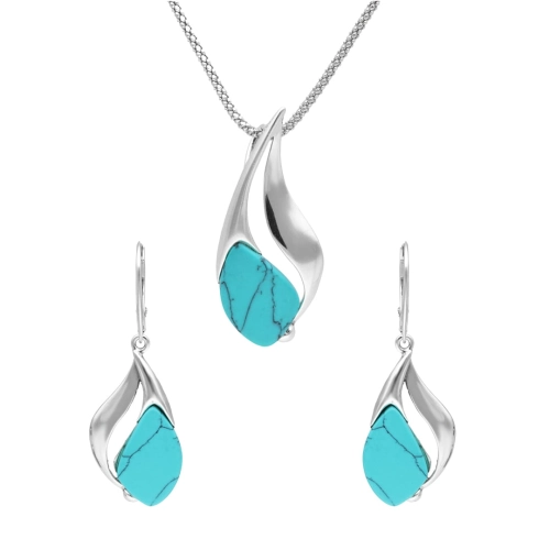 Komplet z turkusem srebro