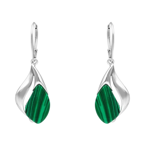 Kolczyki z malachitem srebro