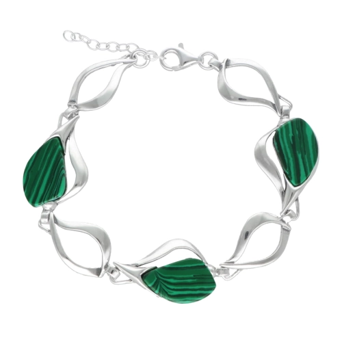 Bransoletka z malachitem srebro