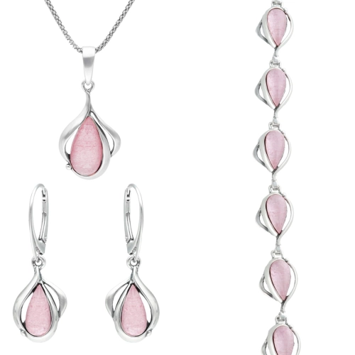 Komplet z kamieniem księżycowym srebro