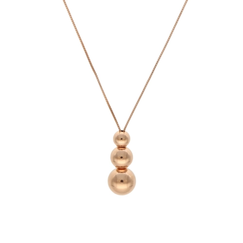 Naszyjnik potrójne kulki srebro