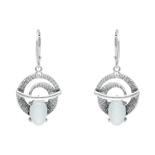 Kolczyki z uleksytem srebro oksydowane