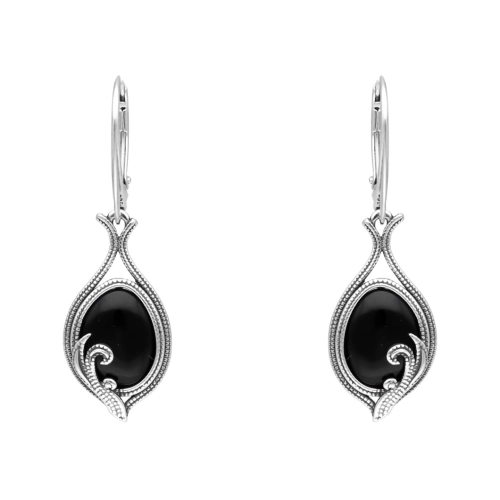 Kolczyki z onyksem srebro oksydowane