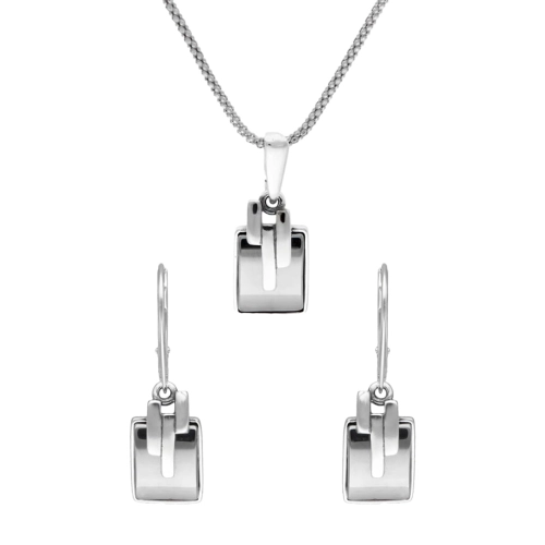 Komplet z hematytem srebro