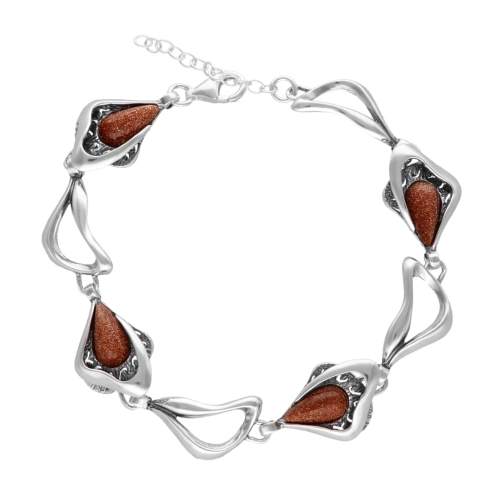 Bransoletka z piaskiem pustyni srebro oksydowane