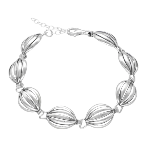 Bransoletka ażurowa gładka srebro