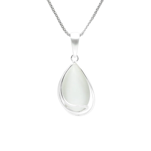 Wisior  z białym uleksytem srebro