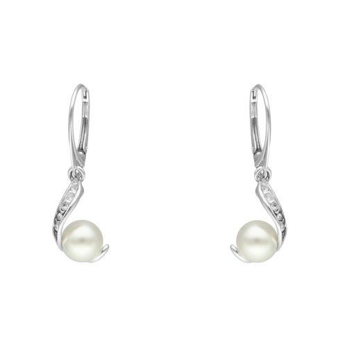 Kolczyki z perłą i cyrkoniami srebro