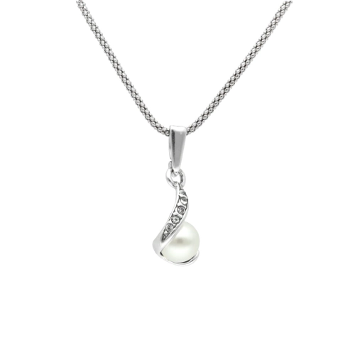 Wisior z perłą i cyrkoniami srebro