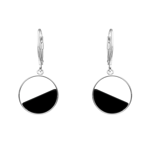 Kolczyki koła z onyksem srebro