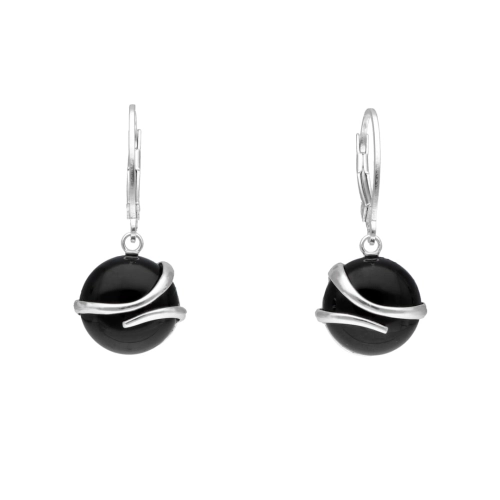 Kolczyki koła z onyksem srebro