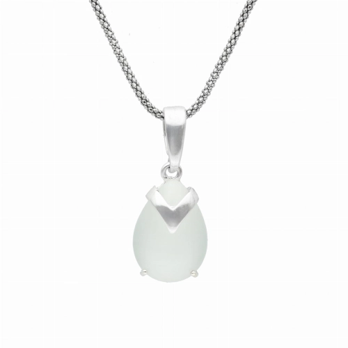 Wisior z białym uleksytem srebro