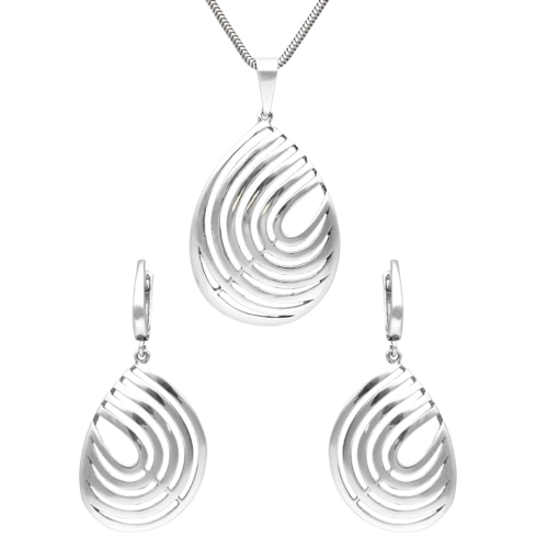 Komplet geometryczny srebro oksydowane