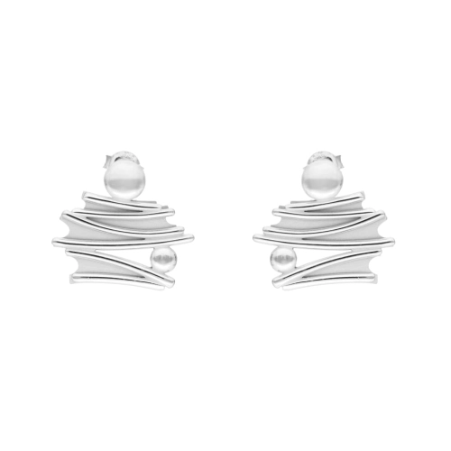 Kolczyki srebrny tytan i srebro rodowane