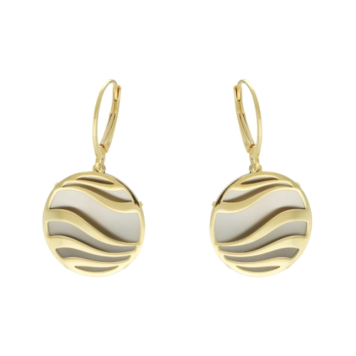 Kolczyki okrągłe srebrny tytan i srebro pozłacane