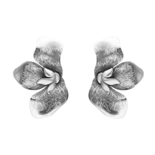 Kolczyki kwiaty srebro oksydowane